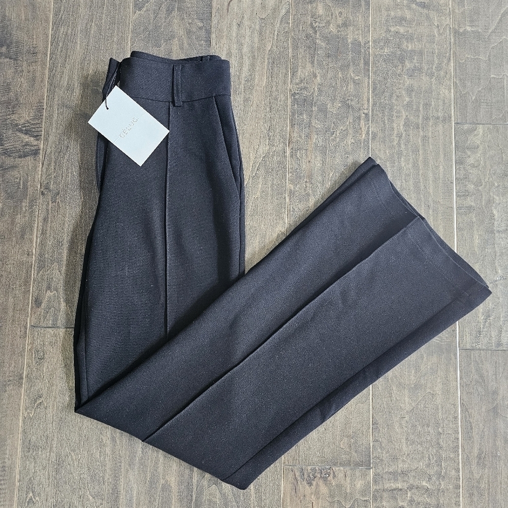 New Deluc Elegant Black Women's Flare Pants Sz XS - Picture 4 of 6